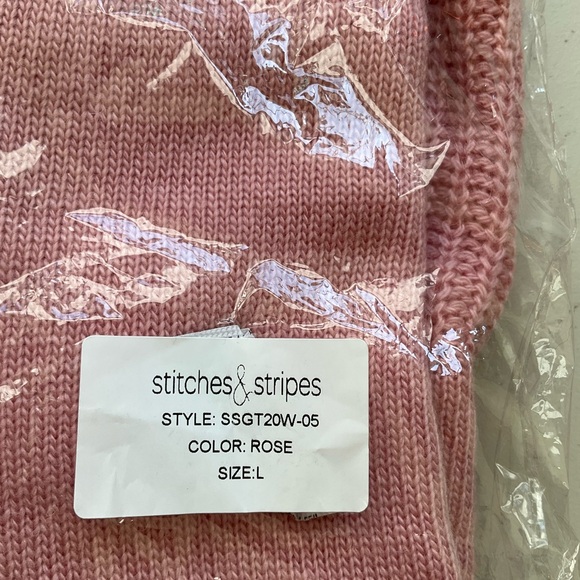 Stitches & Stripes Sweater Womens Large Long Sleeves Knit Tops Pink Rose New - Picture 9 of 10